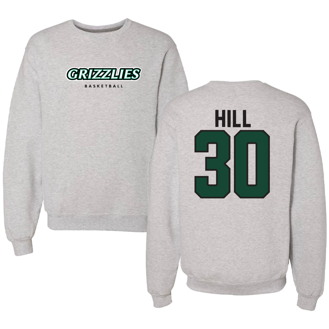 Adams State University Basketball Gray Grizzlies Crewneck - #30 Taejhuan Hill