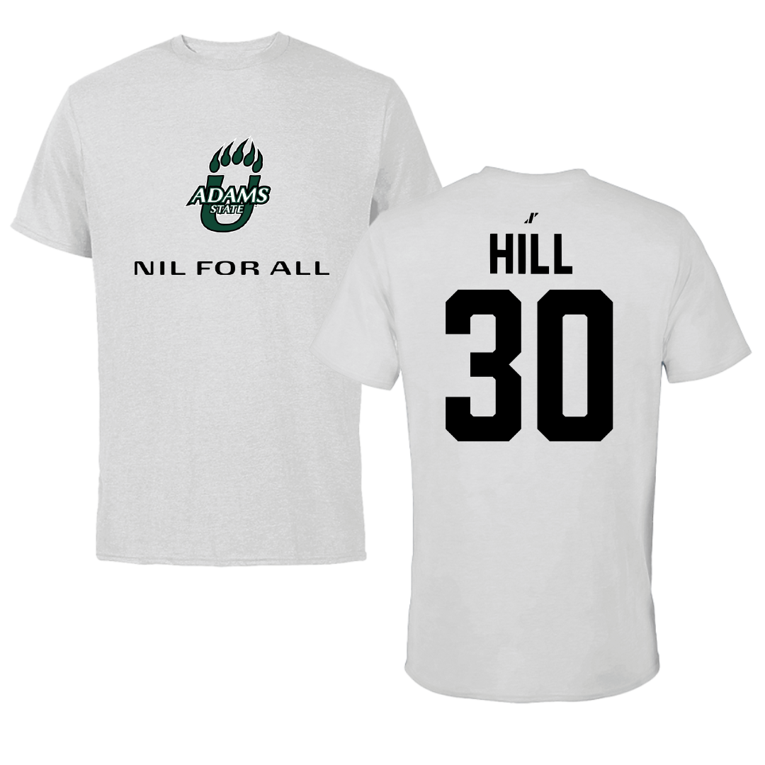 Adams State University Basketball Light Gray NIL for ALL Tee - #30 Taejhuan Hill