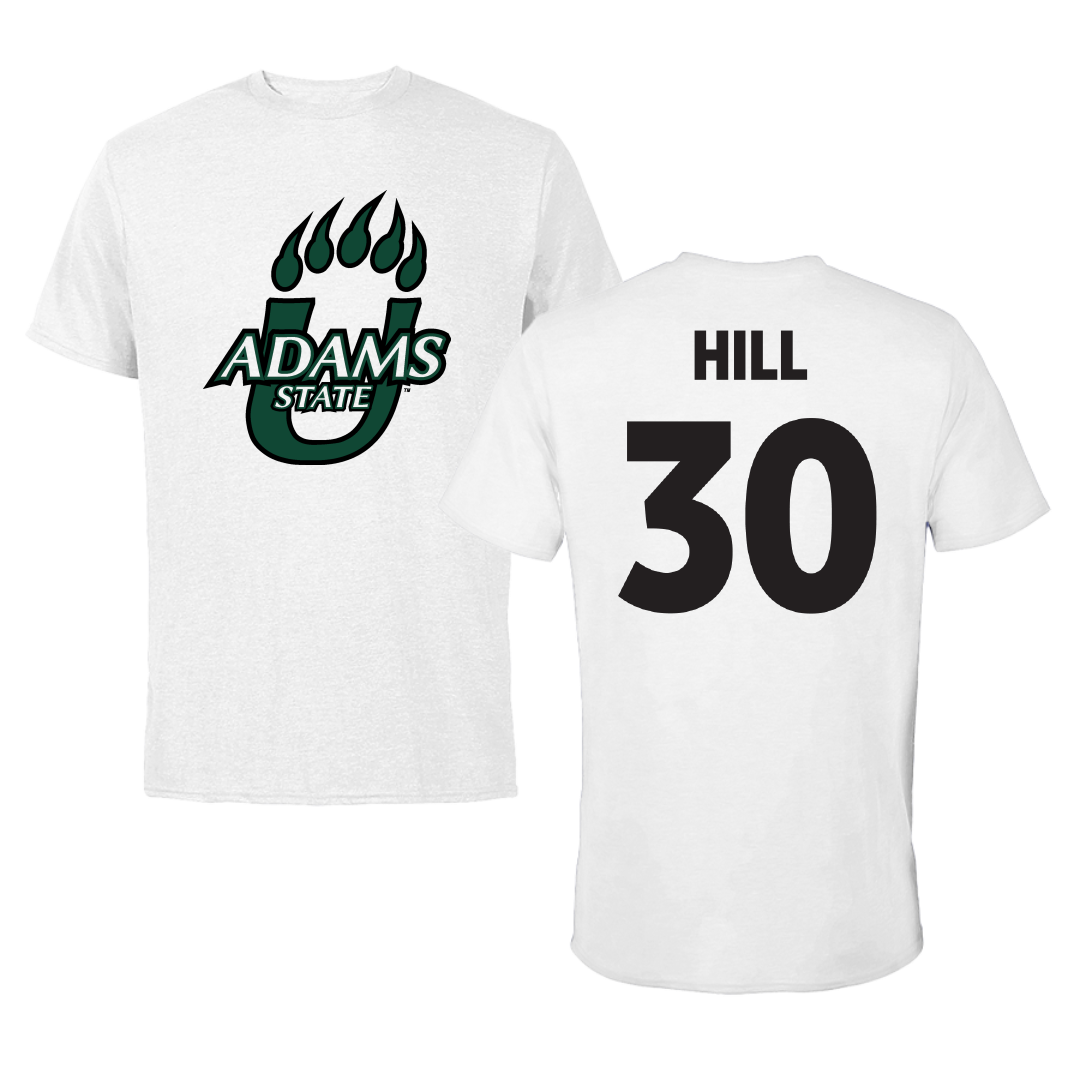 Adams State University Basketball White Tee - #30 Taejhuan Hill