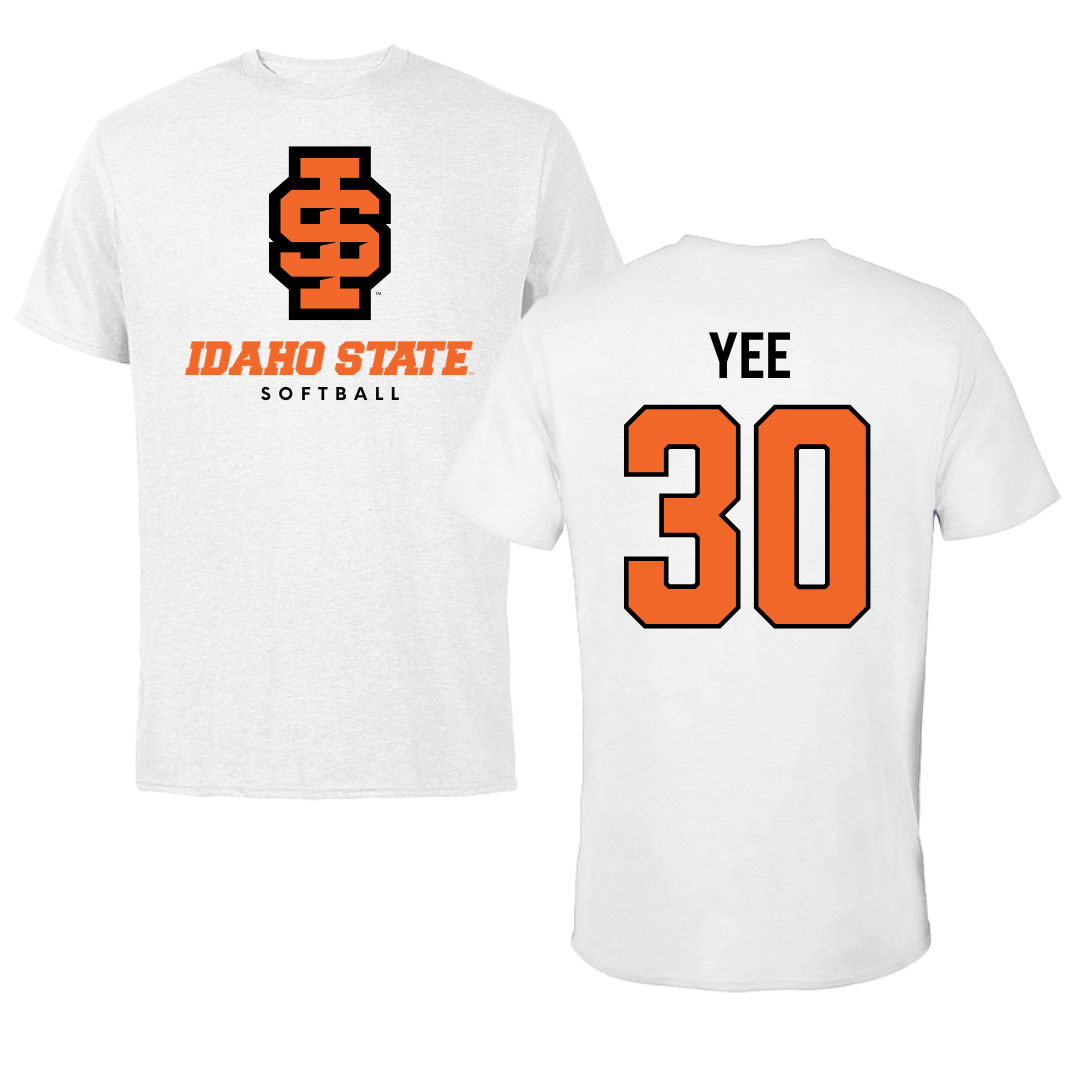 Idaho State University Softball White Tee  - #30 Alyssa Yee