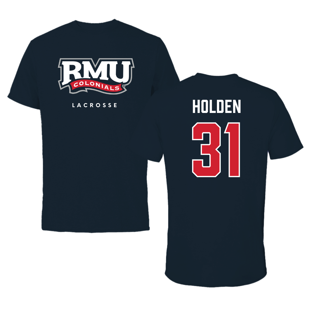 Robert Morris University Lacrosse Navy Tee  - #31 Elliot Holden
