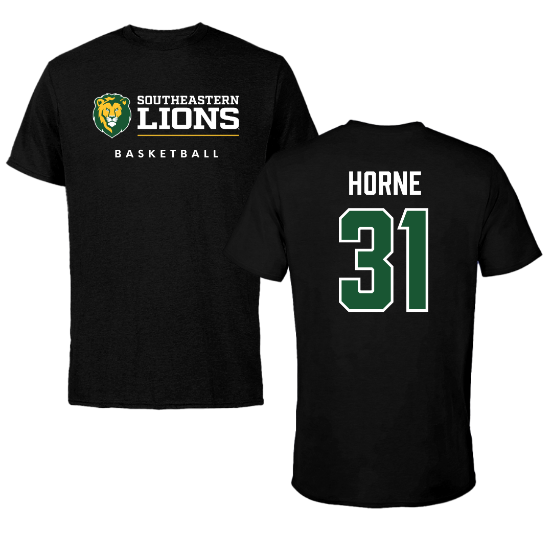 Southeastern Louisiana University Basketball Black Tee  - #31 Alexius Horne