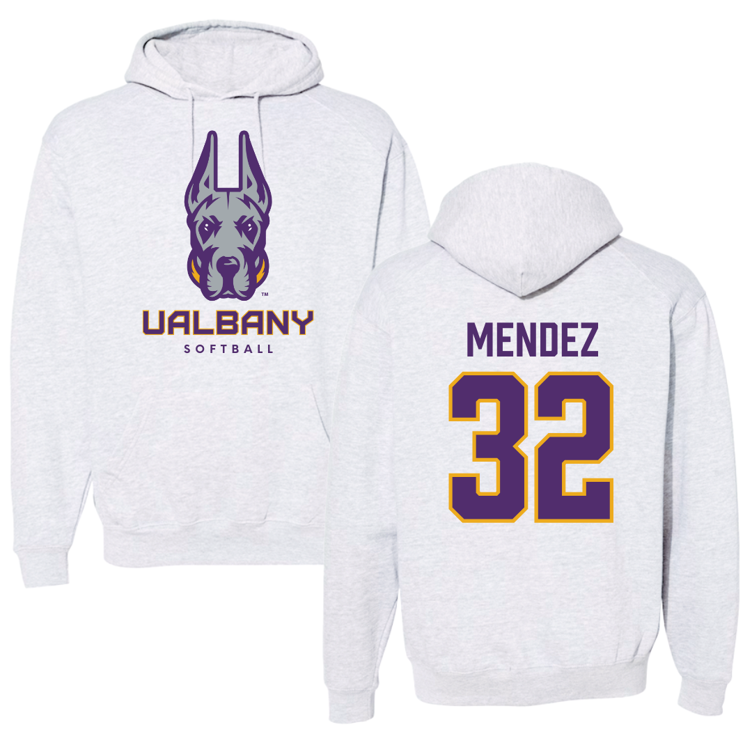 University at Albany Softball Gray Hoodie  - #32 Natasha Mendez