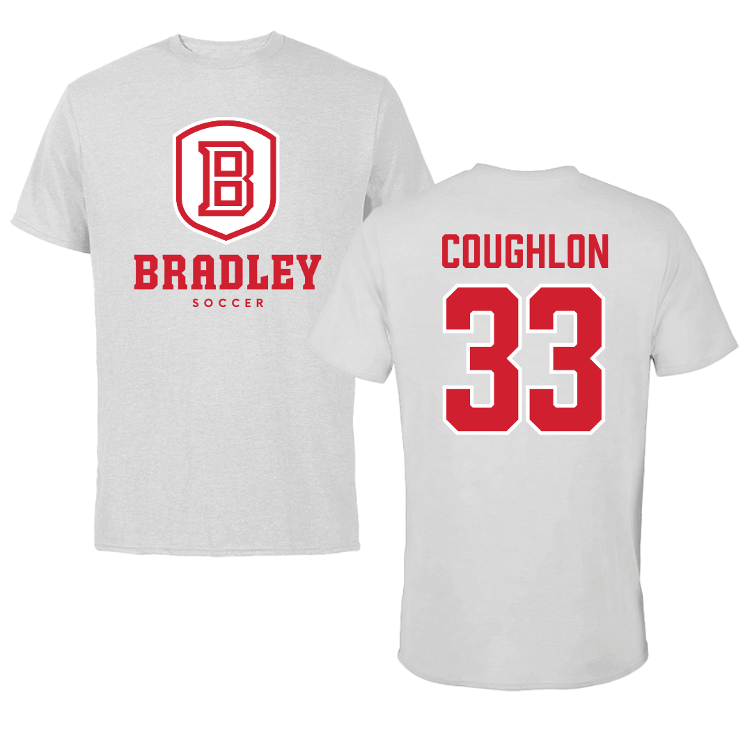 Bradley University Soccer Gray Tee - #33 Mitch Coughlon