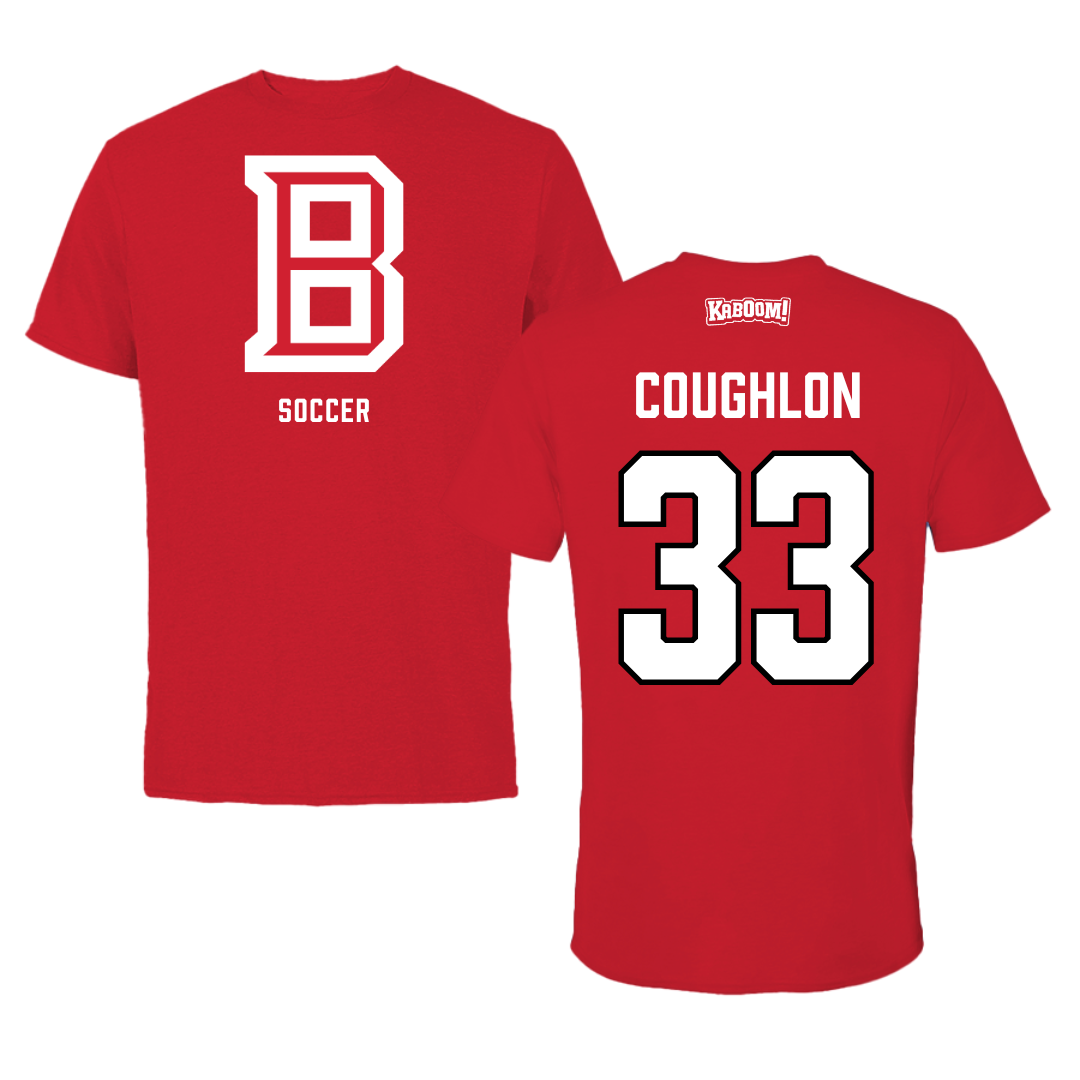 Bradley University Soccer Red Block Tee - #33 Mitch Coughlon