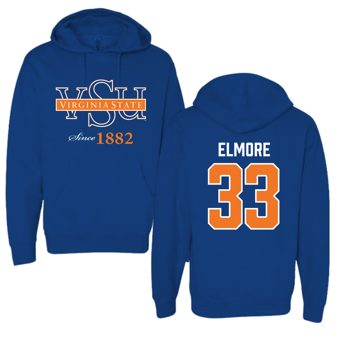 Virginia State University Lacrosse Blue Hoodie  - #33 Donovan Elmore