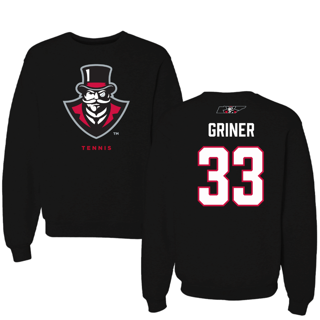Austin Peay State University Football Black Mascot Crewneck - #33 Jackson Griner