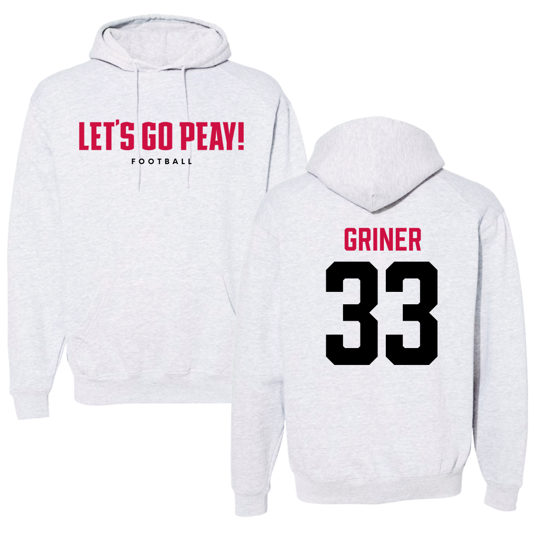Austin Peay State University Football Gray Hoodie  - #33 Jackson Griner