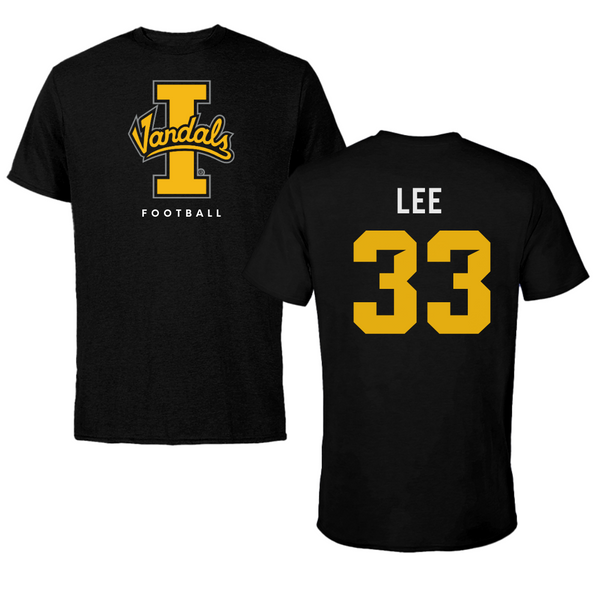 University of Idaho Football Black Vandals Tee - #33 Julian Lee