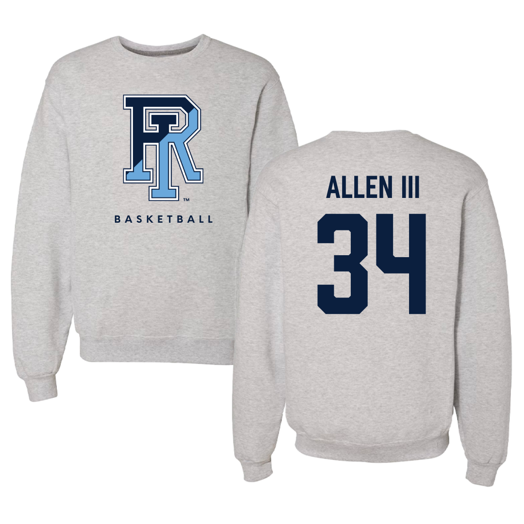 University of Rhode Island Basketball Gray Crewneck  - #34 Ray Allen III