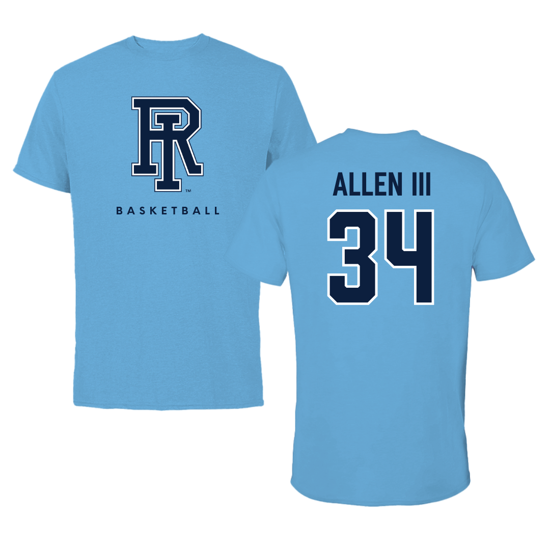 University of Rhode Island Basketball Carolina Blue Tee  - #34 Ray Allen III