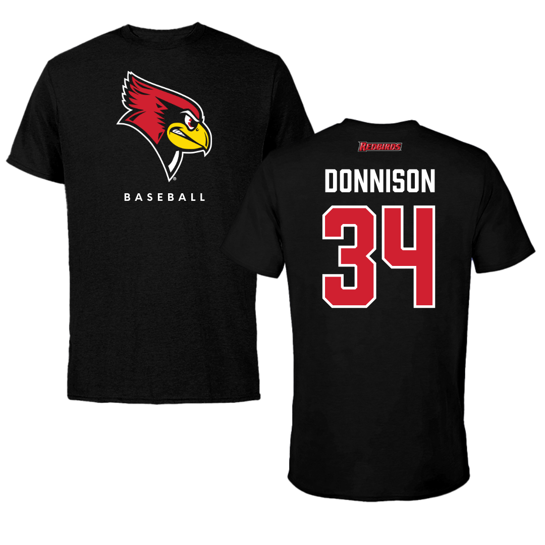 Illinois State University Baseball Black Tee  - #34 Matthew Donnison