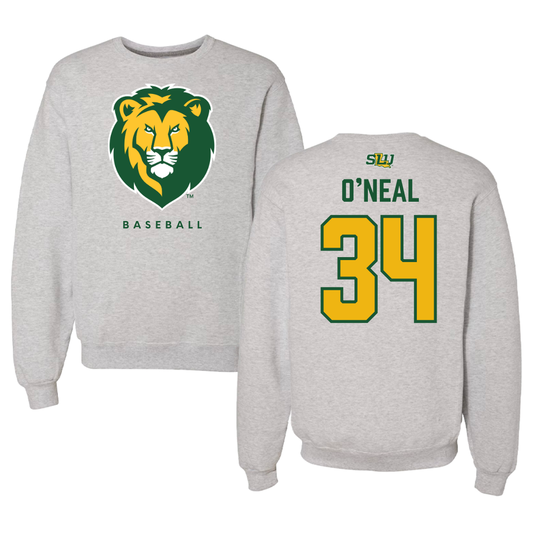 Southeastern Louisiana University Baseball Gray Crewneck  - #34 Conner O’Neal