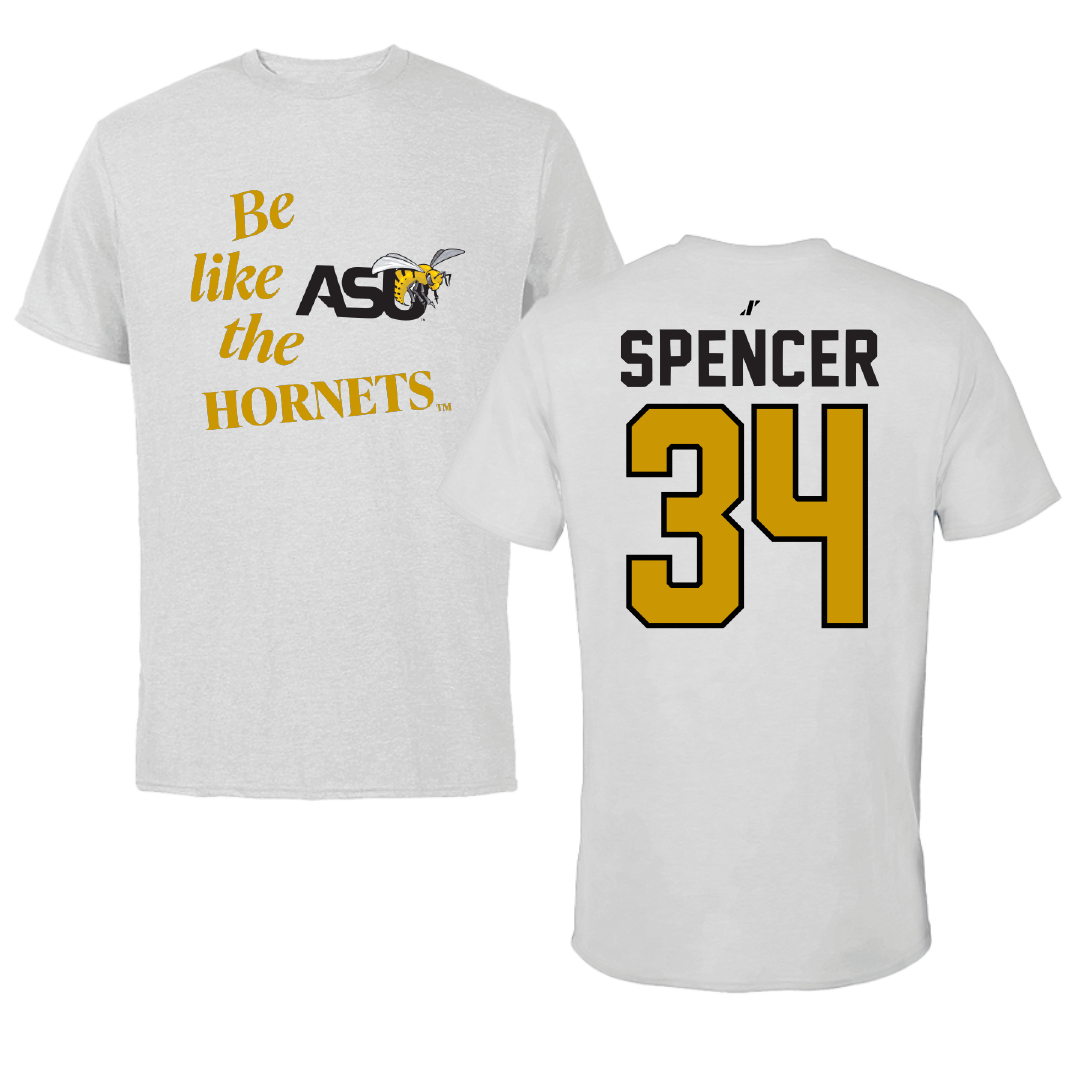 Alabama State University Football Light Gray Be Like Us Performance Tee - #34 Gabe Spencer