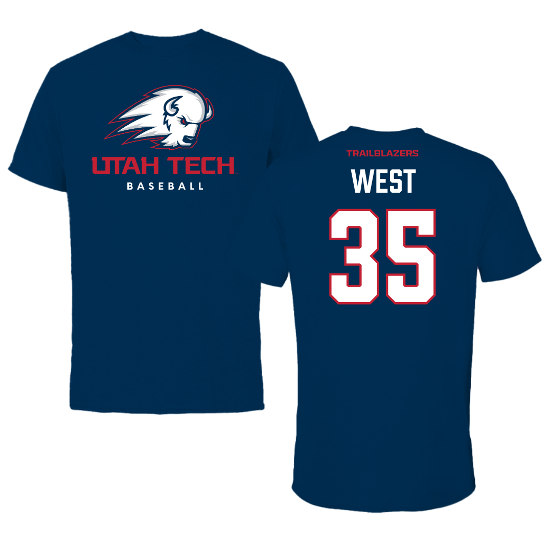 Utah Tech University Baseball Navy Tee  - #35 Dakoda West
