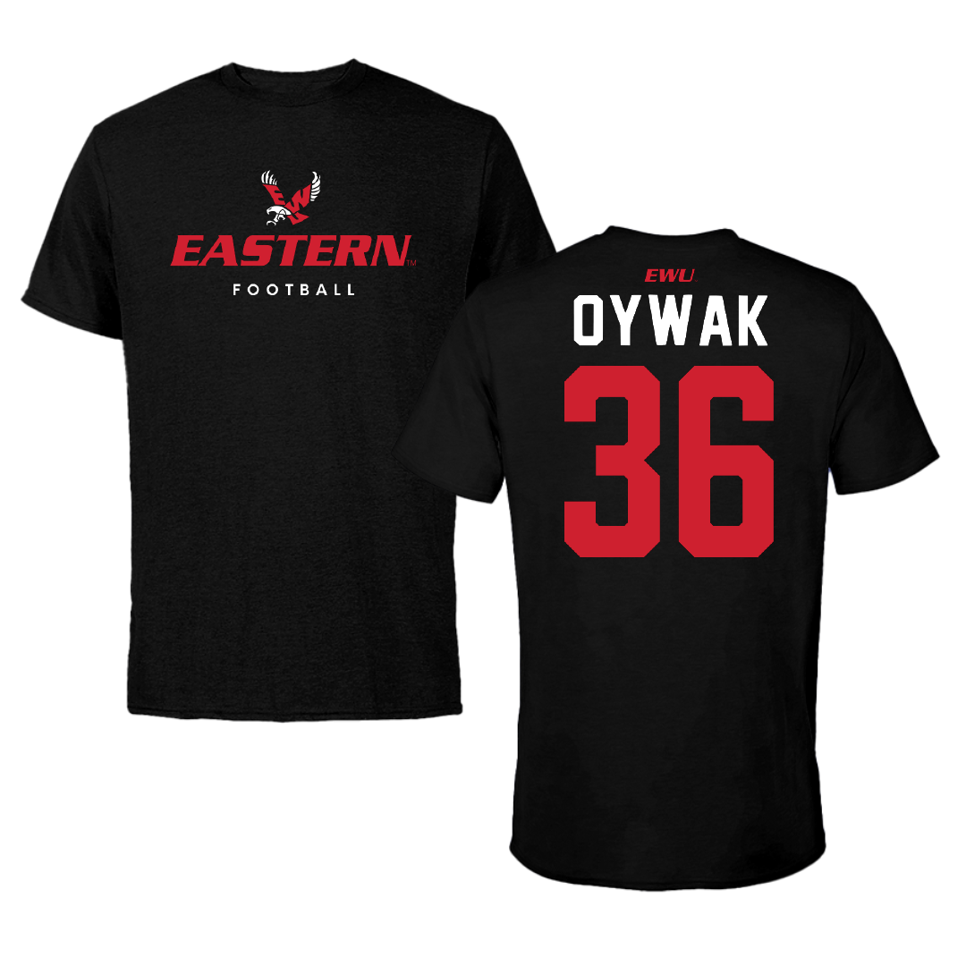 Eastern Washington University Football Black Eastern Tee - #36 Alphonse Oywak