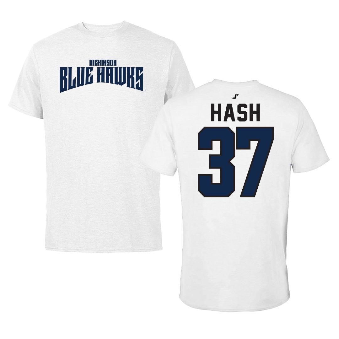 Dickinson State University Football White Classic Tee - #37 Connor Hash