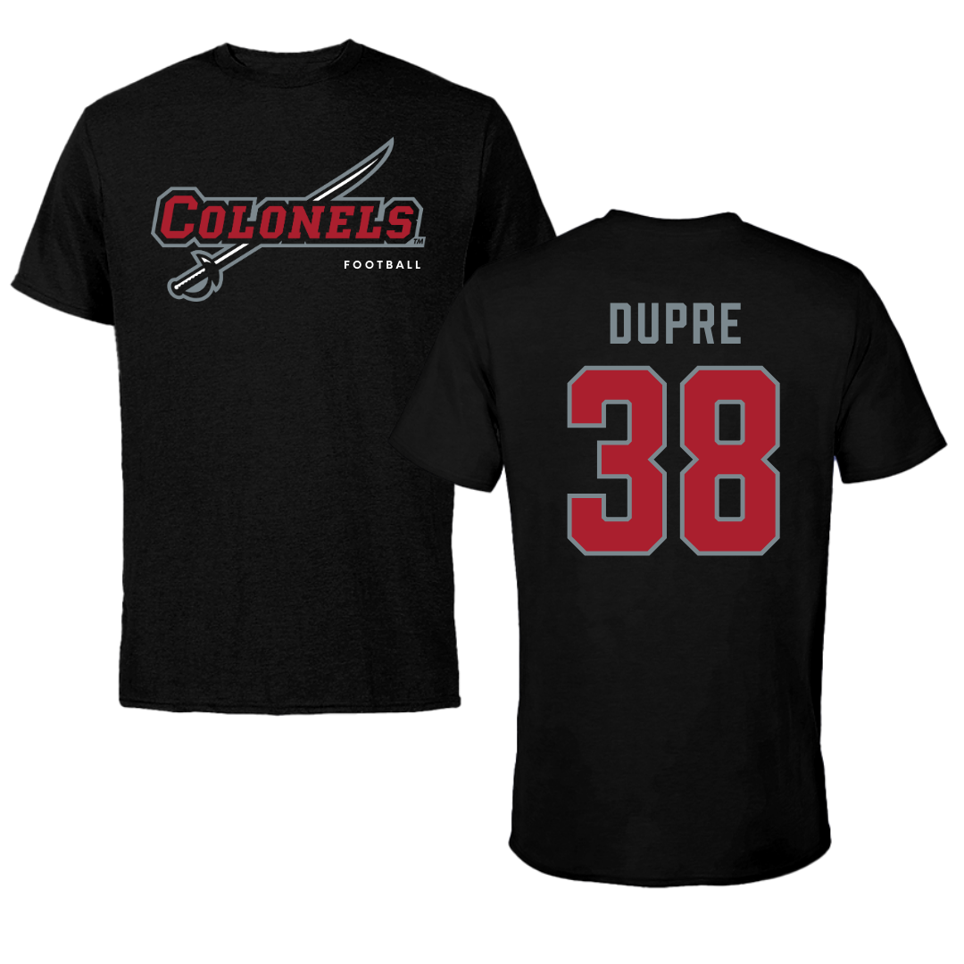 Nicholls State University Football Black Tee  - #38 Kylan Dupre