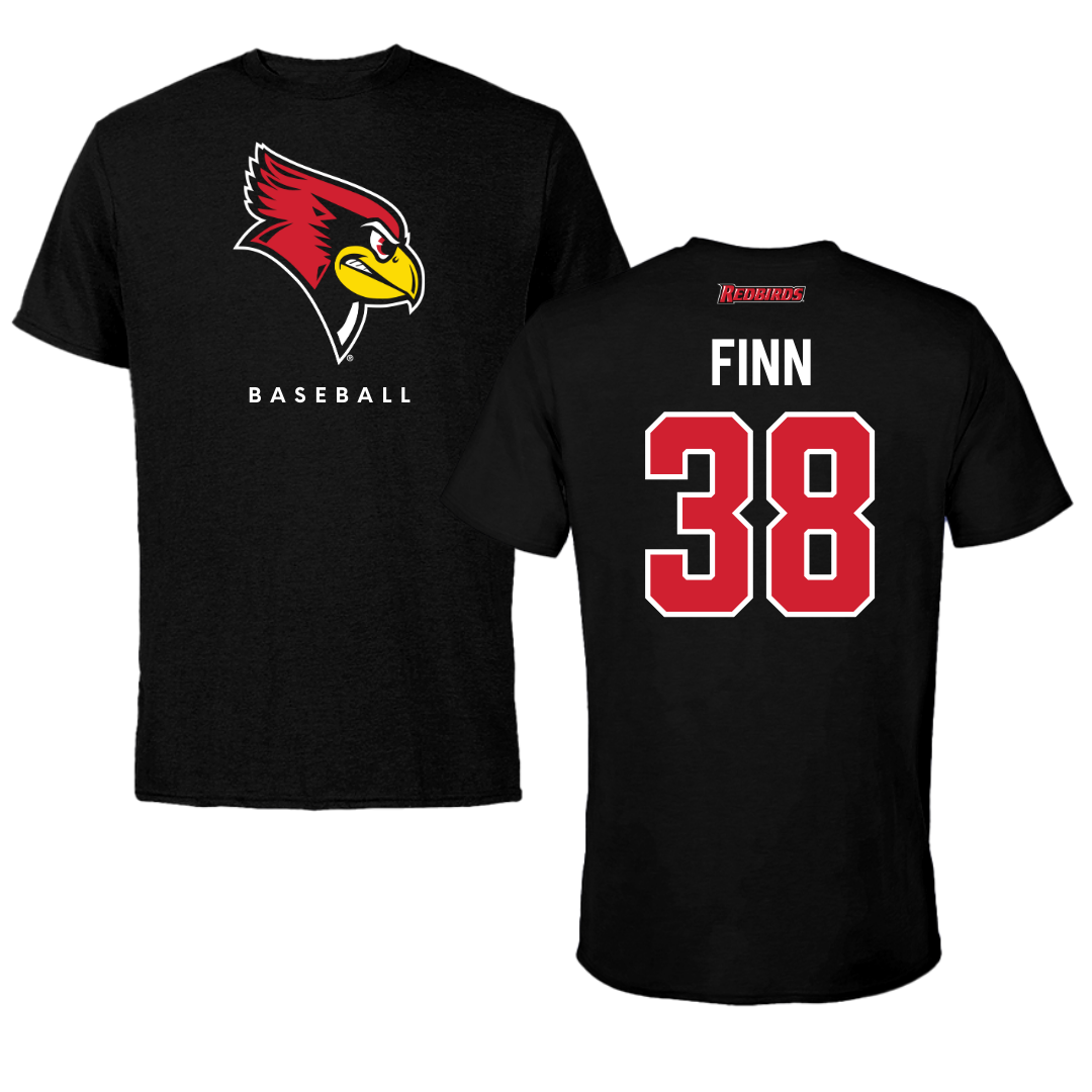 Illinois State University Baseball Black Tee  - #38 Jack Finn
