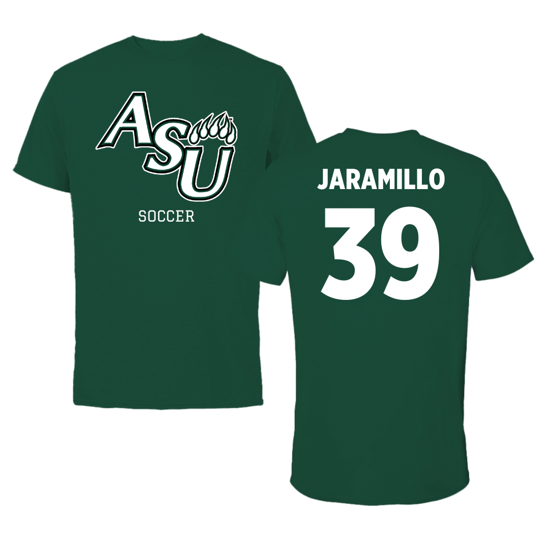 Camiseta verde bosque de fútbol de la Universidad Adams State - #39 Cassandra Jaramillo