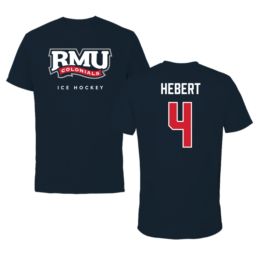 Robert Morris University Ice Hockey Navy Tee  - #4 Allyson Hebert