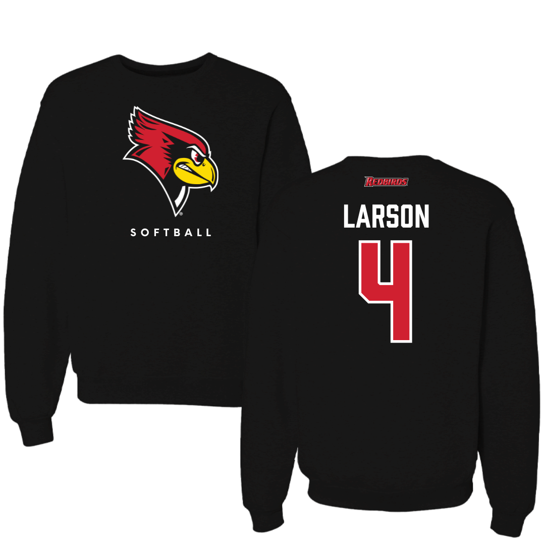 Illinois State University Softball Black Mascot Crewneck  - #4 Julia Larson