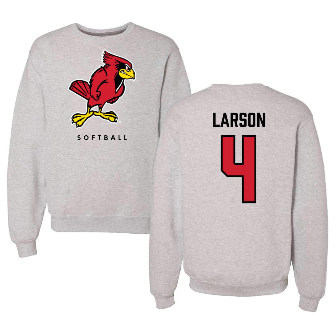 Illinois State University Softball Gray Crewneck  - #4 Julia Larson