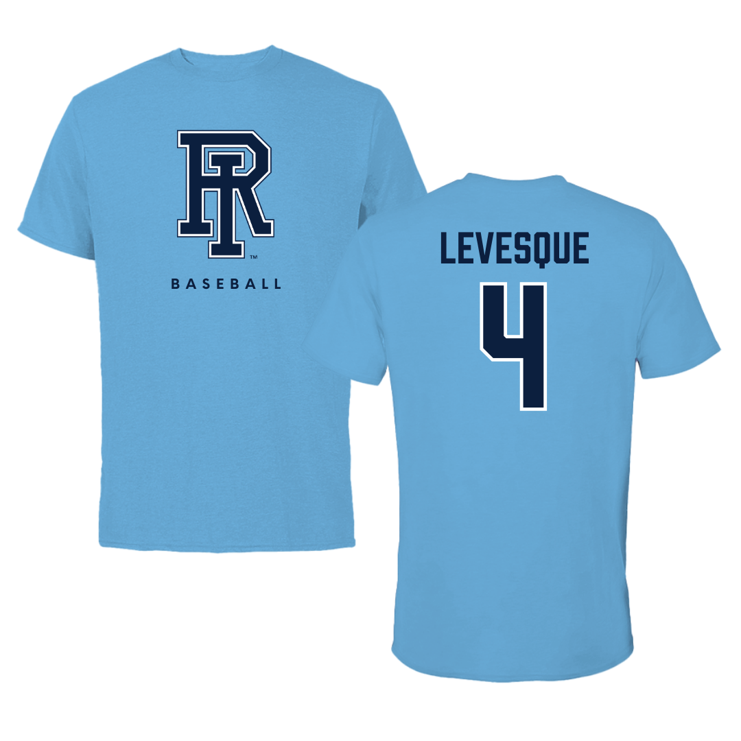University of Rhode Island Baseball Carolina Blue Tee  - #4 Trystan Levesque