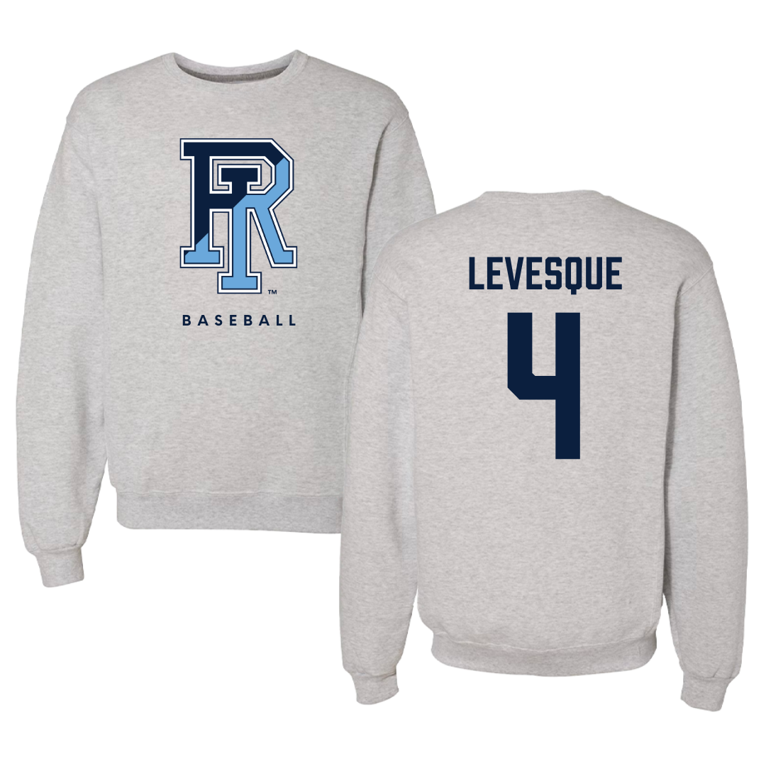 University of Rhode Island Baseball Gray Crewneck  - #4 Trystan Levesque