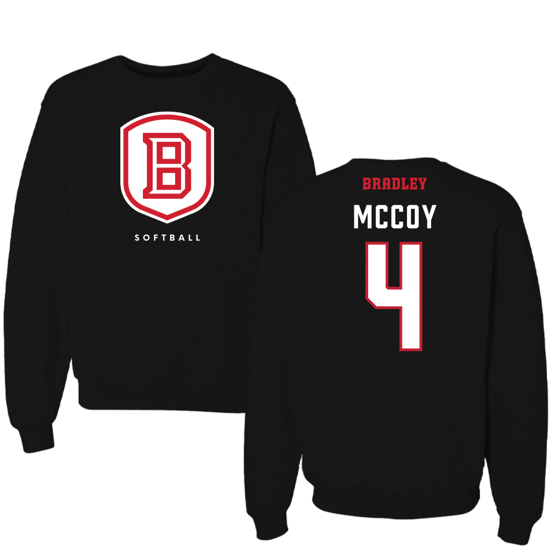 Bradley University Softball Black Crewneck  - #4 Kierston McCoy