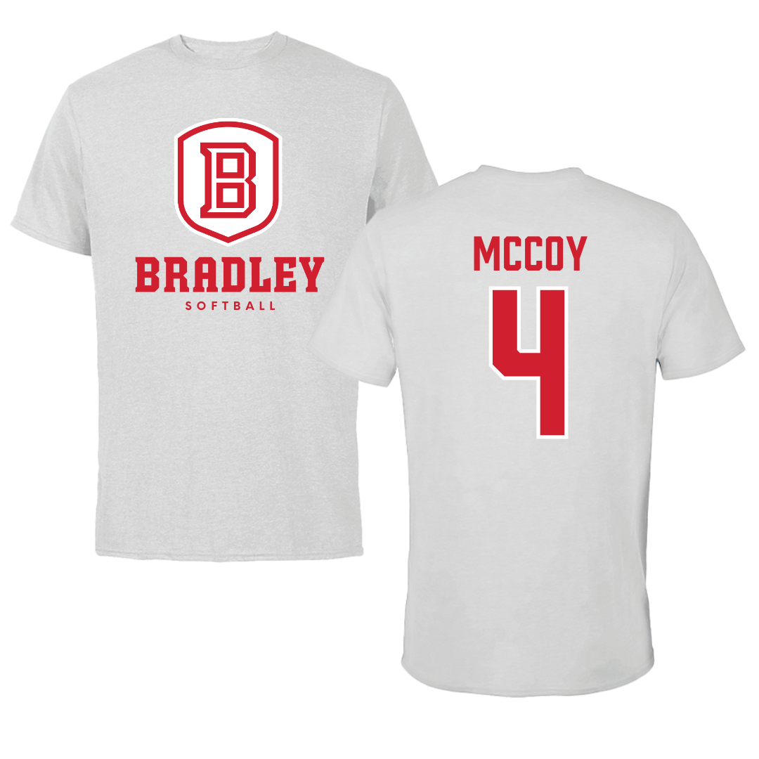 Bradley University Softball Gray Tee - #4 Kierston McCoy