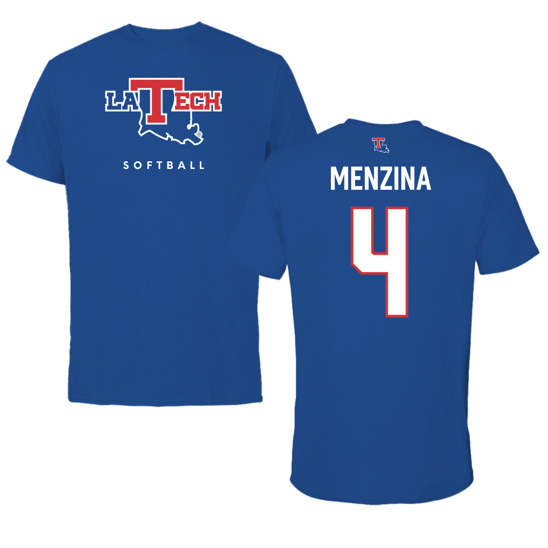 Louisiana Tech University Softball True Royal Tee  - #4 Lauren Menzina