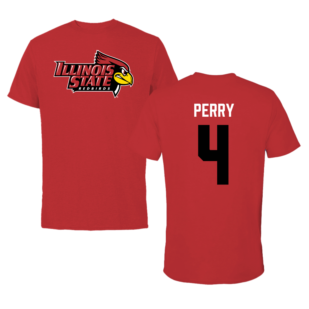 Illinois State University Baseball Red Redbird Tee  - #4 Tanner Perry