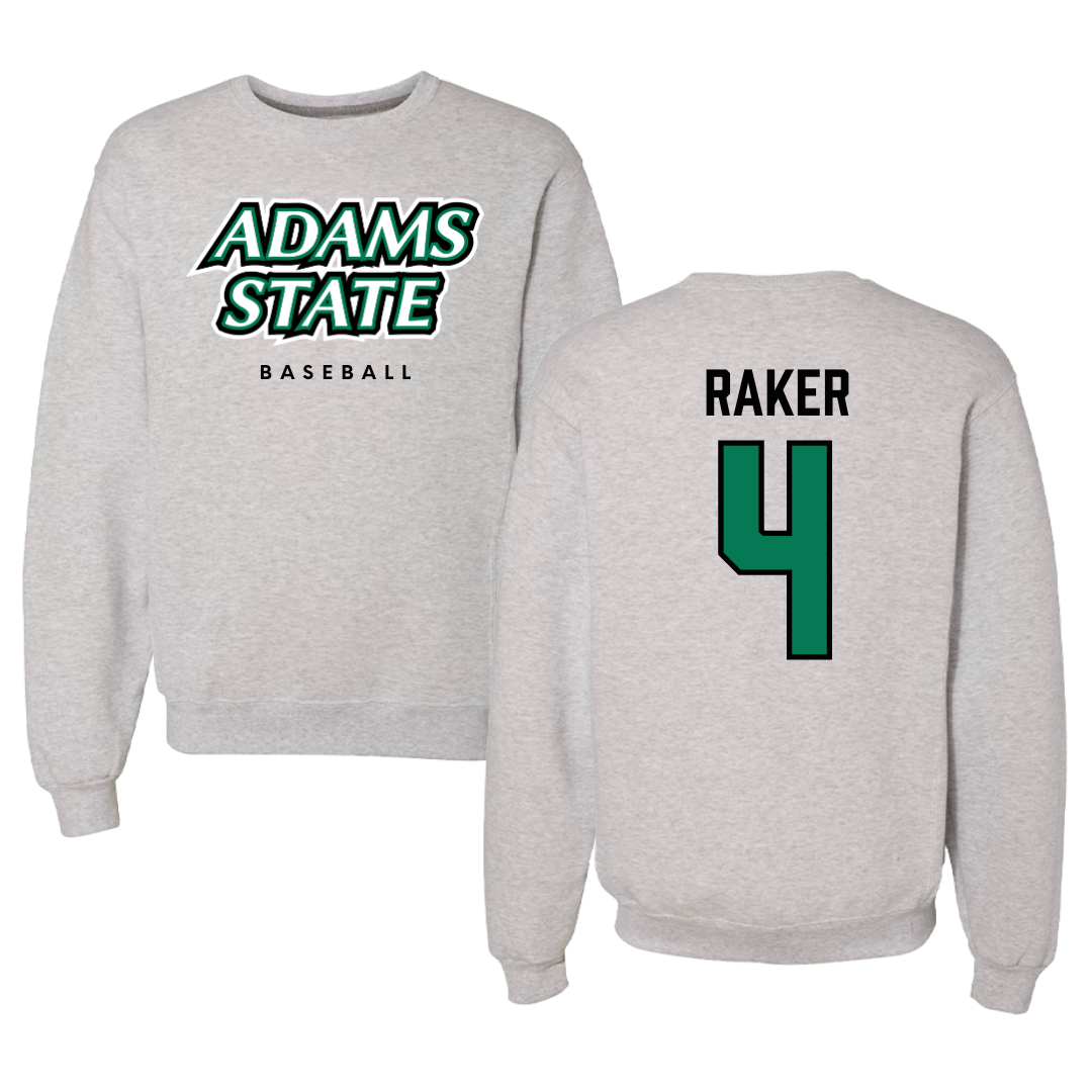 Adams State University Baseball Gray Crewneck  - #4 Joey Raker