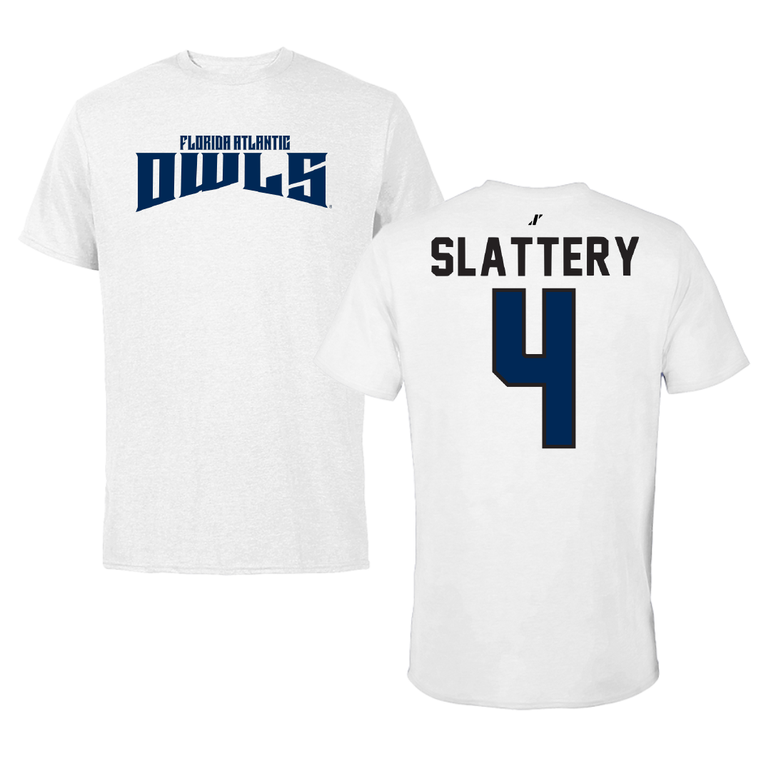 Florida Atlantic University Baseball White Classic Performance Tee - #4 Joseph Slattery