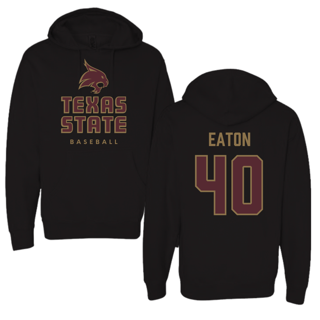 Texas State University Baseball Black Hoodie  - #40 Austin Eaton