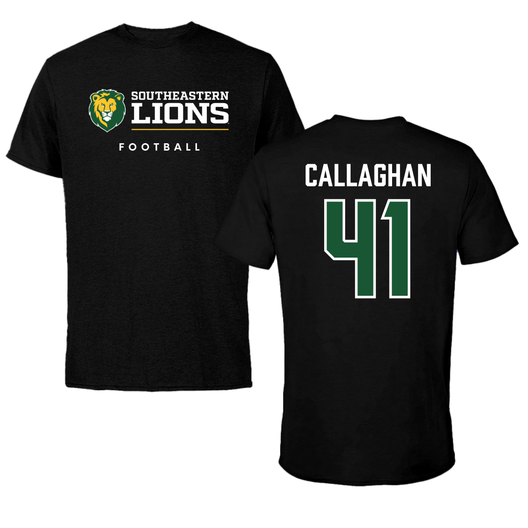 Southeastern Louisiana University Football Black Tee  - #41 Riley Callaghan