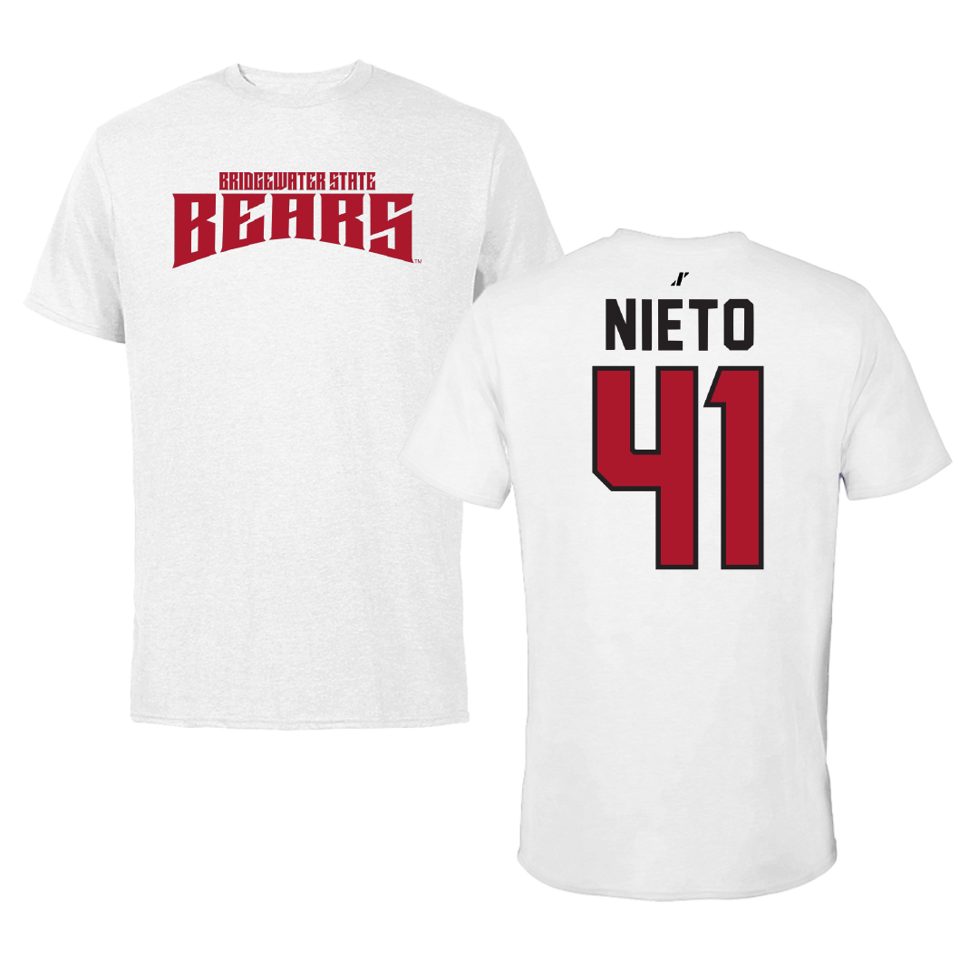 Bridgewater State University Football White Classic Tee - #41 Dante Nieto