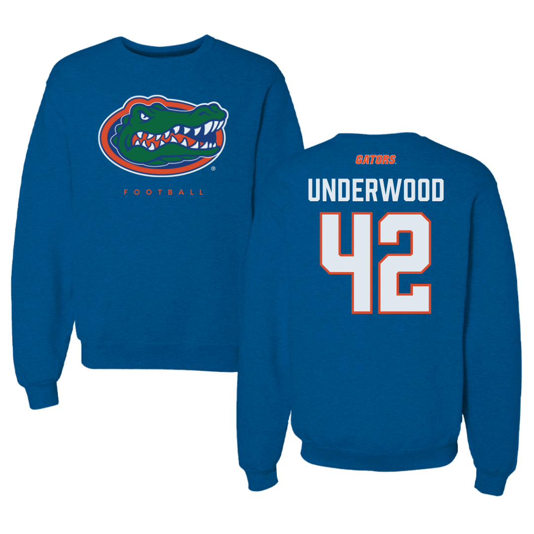 University of Florida Football Blue Mascot Crewneck - #42 Rocco Underwood