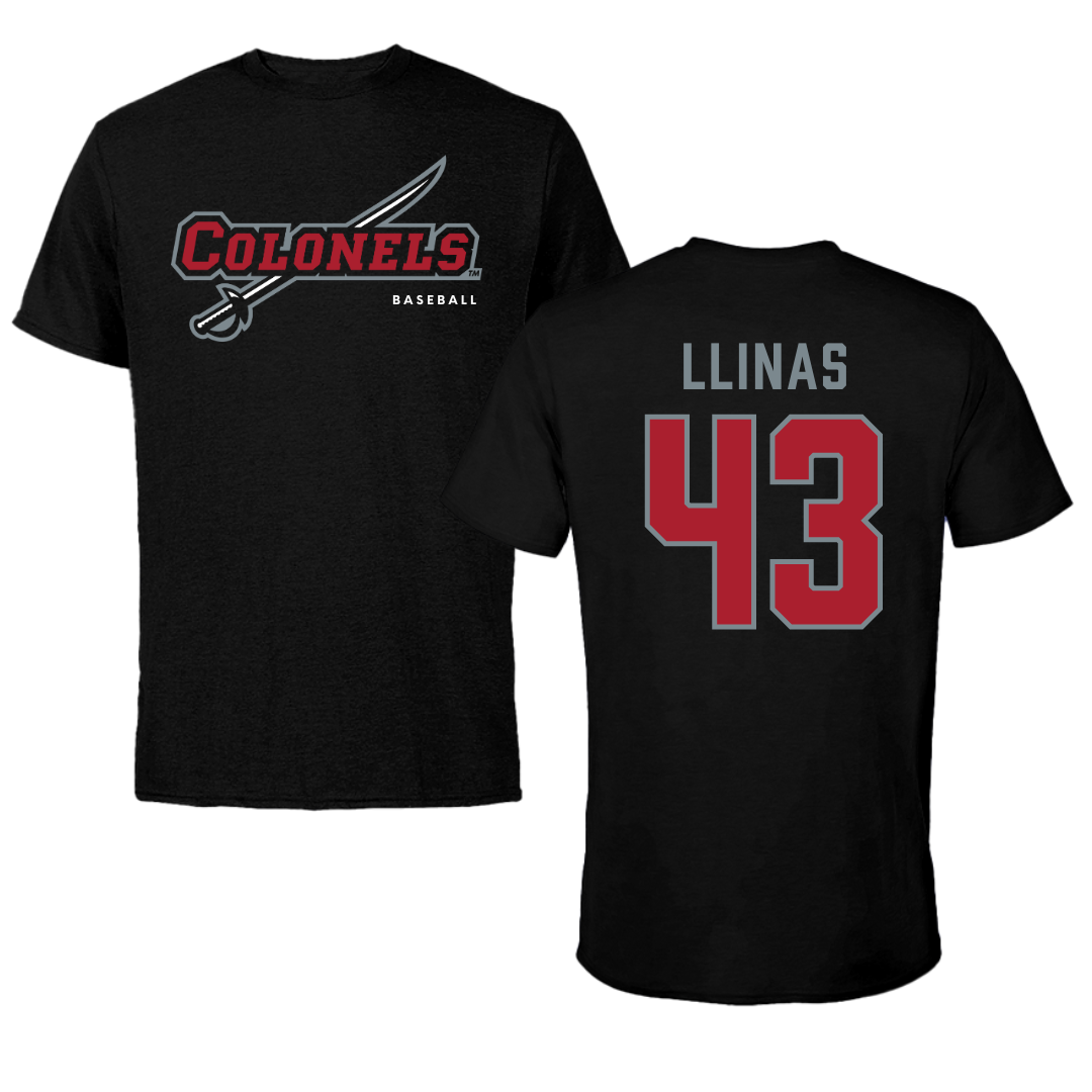 Nicholls State University Baseball Black Tee  - #43 Alexander Llinas