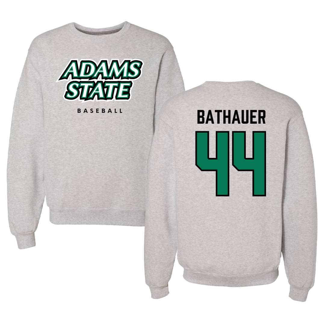 Adams State University Baseball Gray Crewneck  - #44 Mike Bathauer