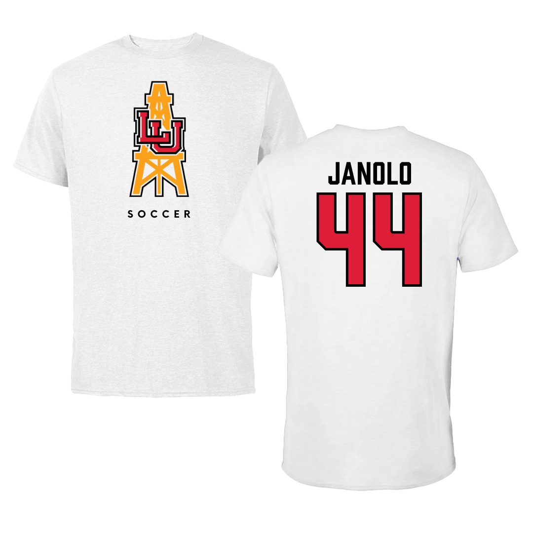 Lamar University Soccer White Tee  - #44 Maddie Janolo