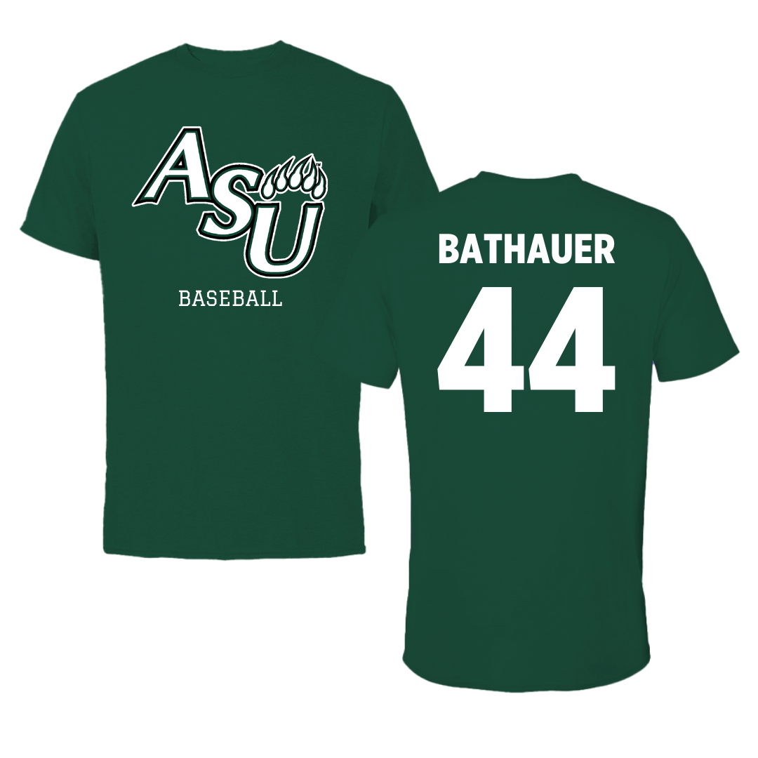 Adams State University Baseball Green Tee  - #44 Mike Bathauer