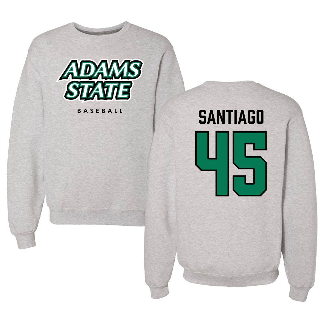 Adams State University Baseball Gray Crewneck  - #45 Ricardo Santiago