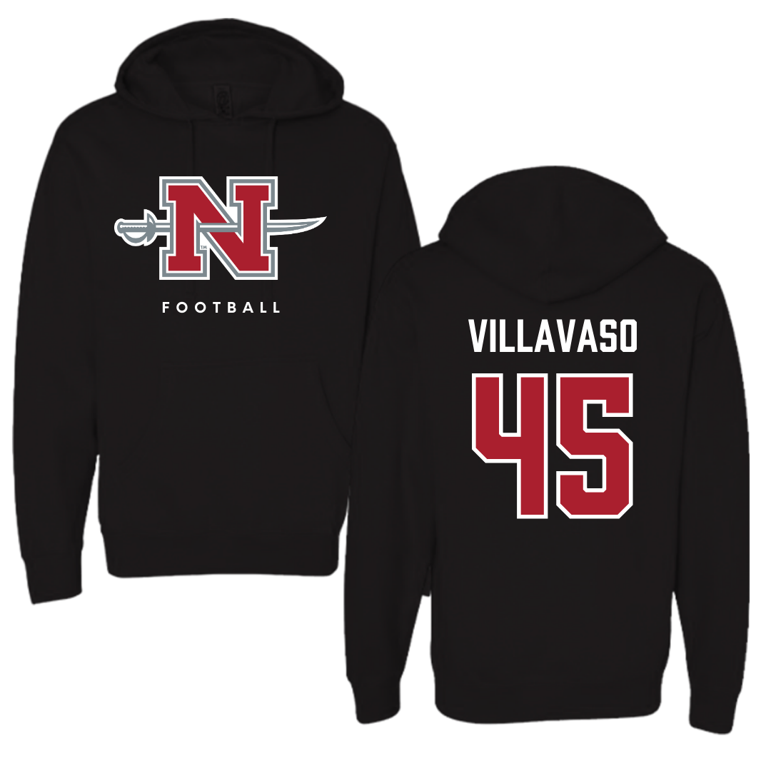 Nicholls State University Football Black Hoodie  - #45 Alex Villavaso