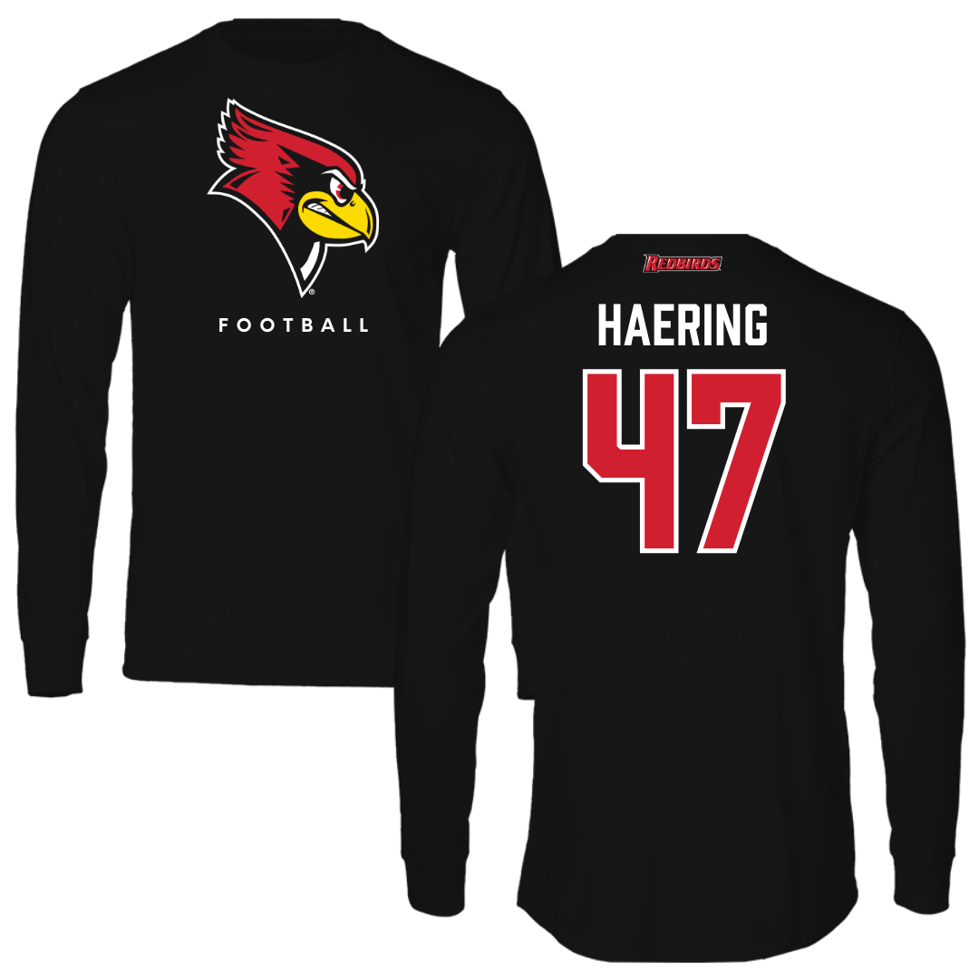 Illinois State University Football Black Mascot Long Sleeve  - #47 Mark Haering
