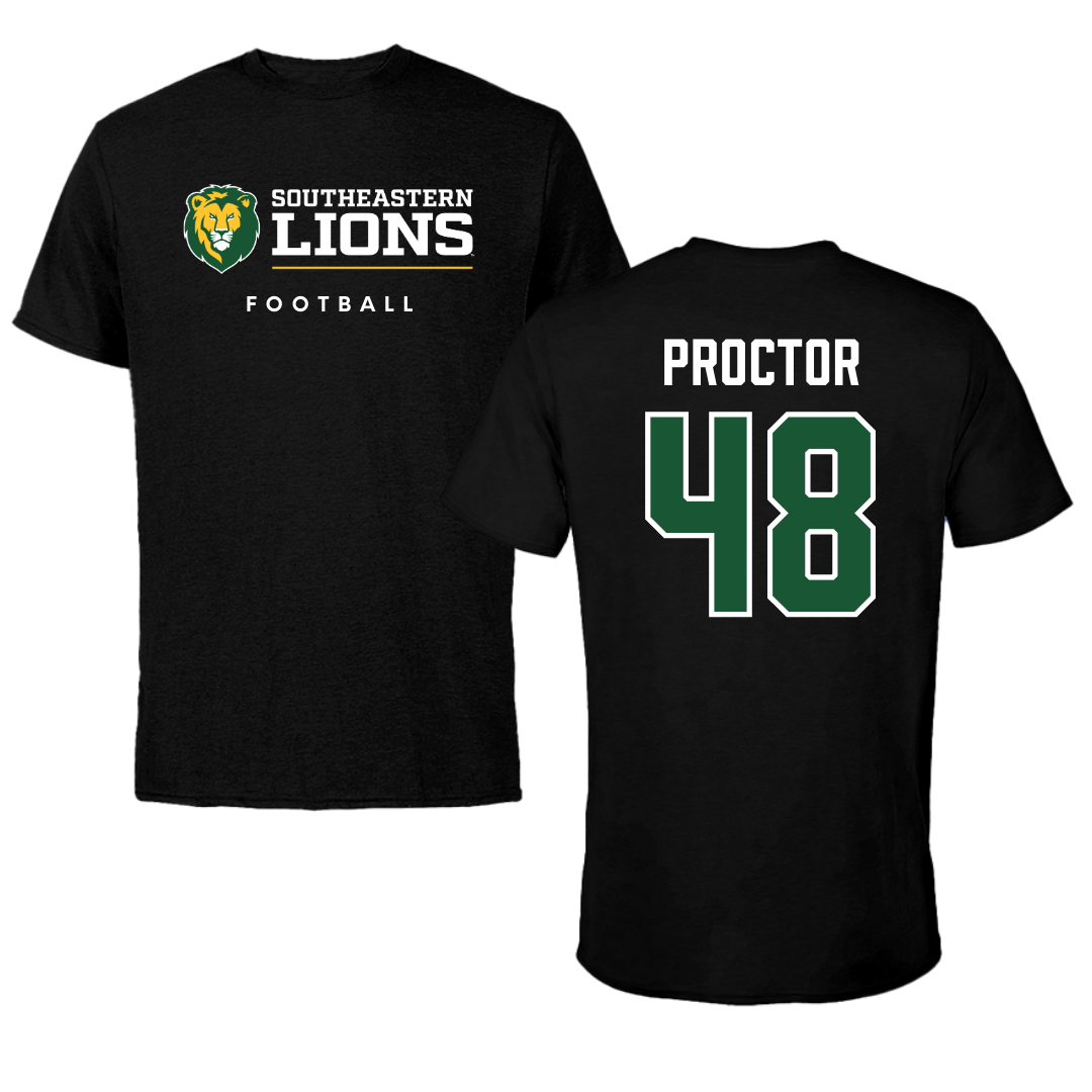 Southeastern Louisiana University Football Black Tee  - #48 Kaleb Proctor