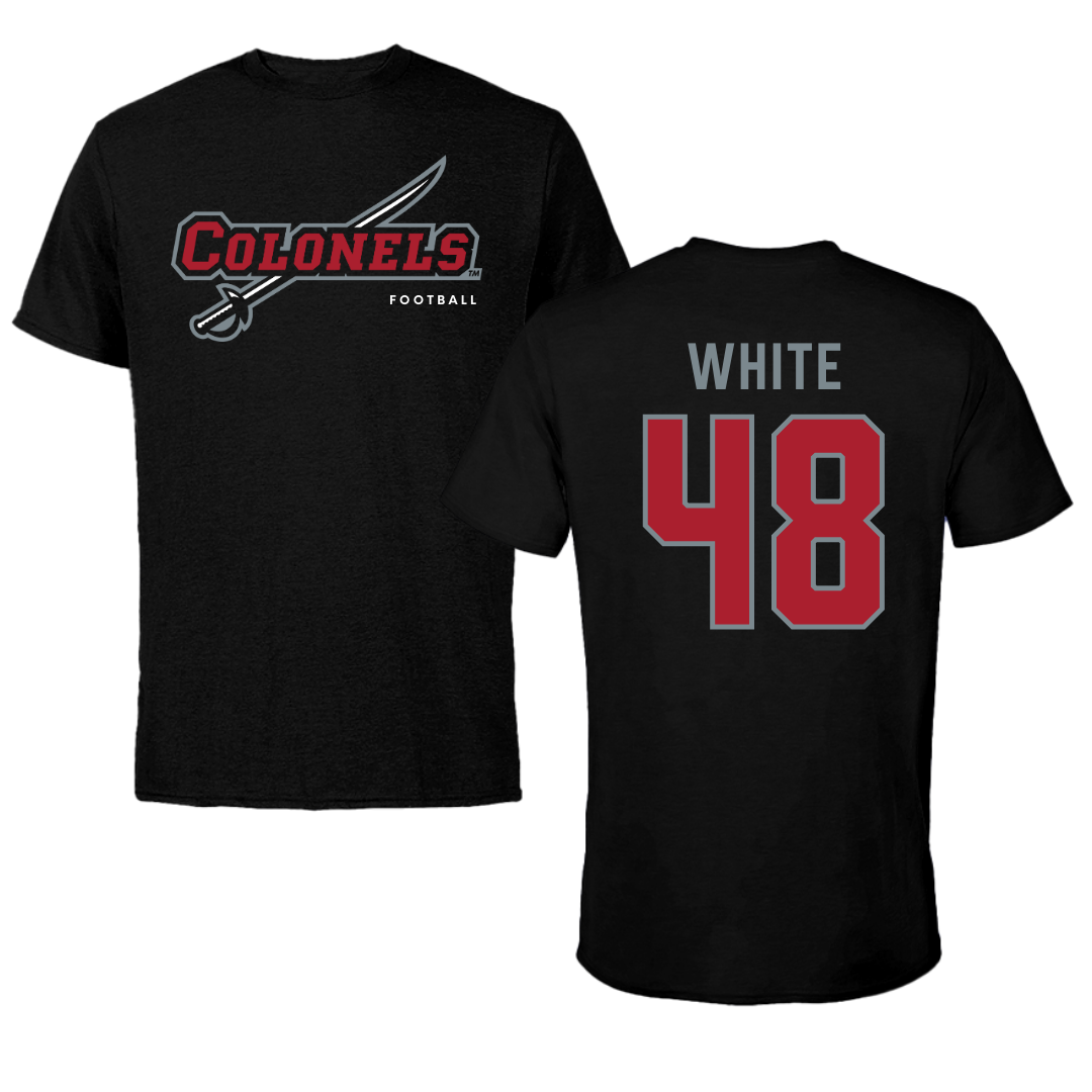Nicholls State University Football Black Tee  - #48 Scott White