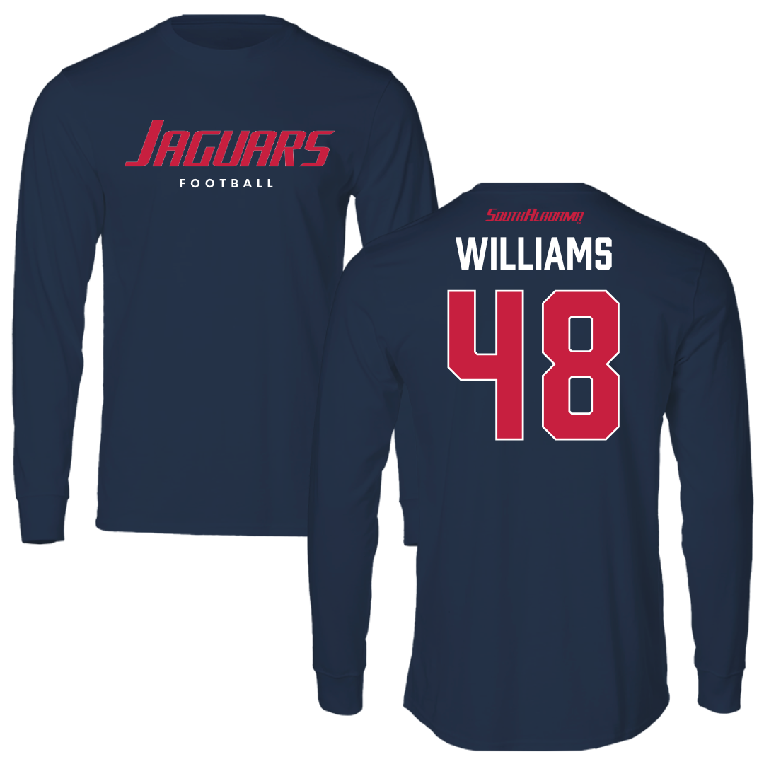University of South Alabama Football Navy Long Sleeve  - #48 Jordan Williams