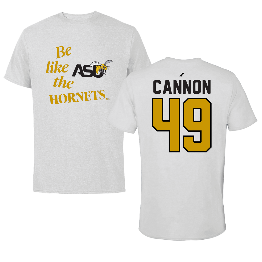 Alabama State University Football Light Gray Be Like Us Tee - #49 Baylor Cannon